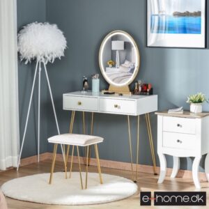 Sminkebord model Lilje med skammel og LED-lys