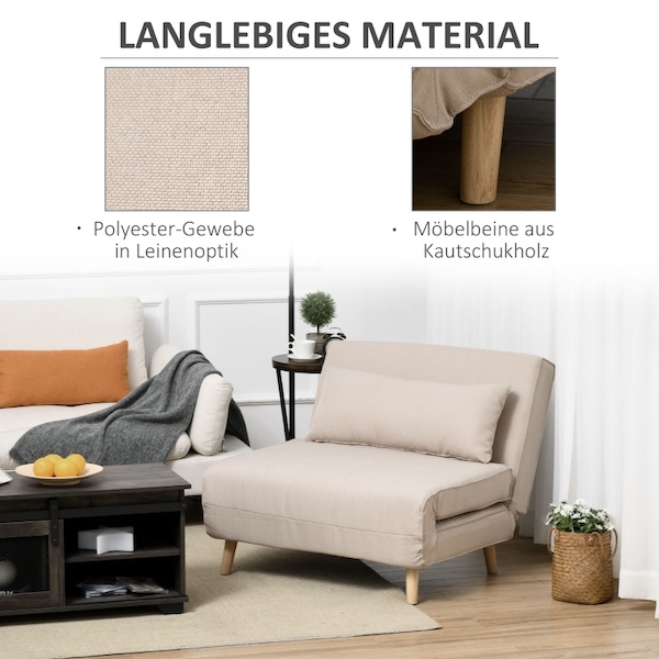 Sovesofa med justerbar ryglæn, nordisk design - Billede 5