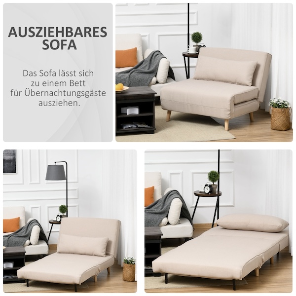 Sovesofa med justerbar ryglæn, nordisk design - Billede 4