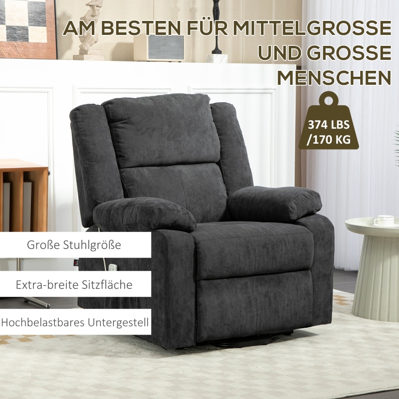 Lænestol med el-løft og Individuel indstilling, sort - Billede 8