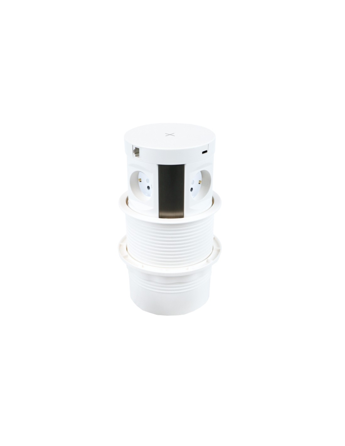 Pop up multibox 4x 230V, 2 x USB Type A og C, 3,1A i alt 15,5W, 2 x RJ45 og QI opladning på top - Billede 2