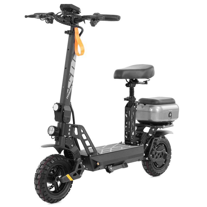 E-Scooter med sæde og opbevaringsboks sort