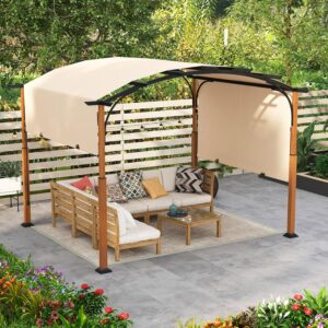 Pergola med udtrækkelig tag, 3,6 x 3 m havepavillon, vandtæt 