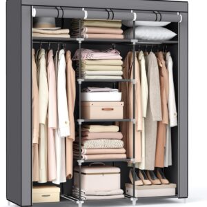 Tøjstativ, grå stof