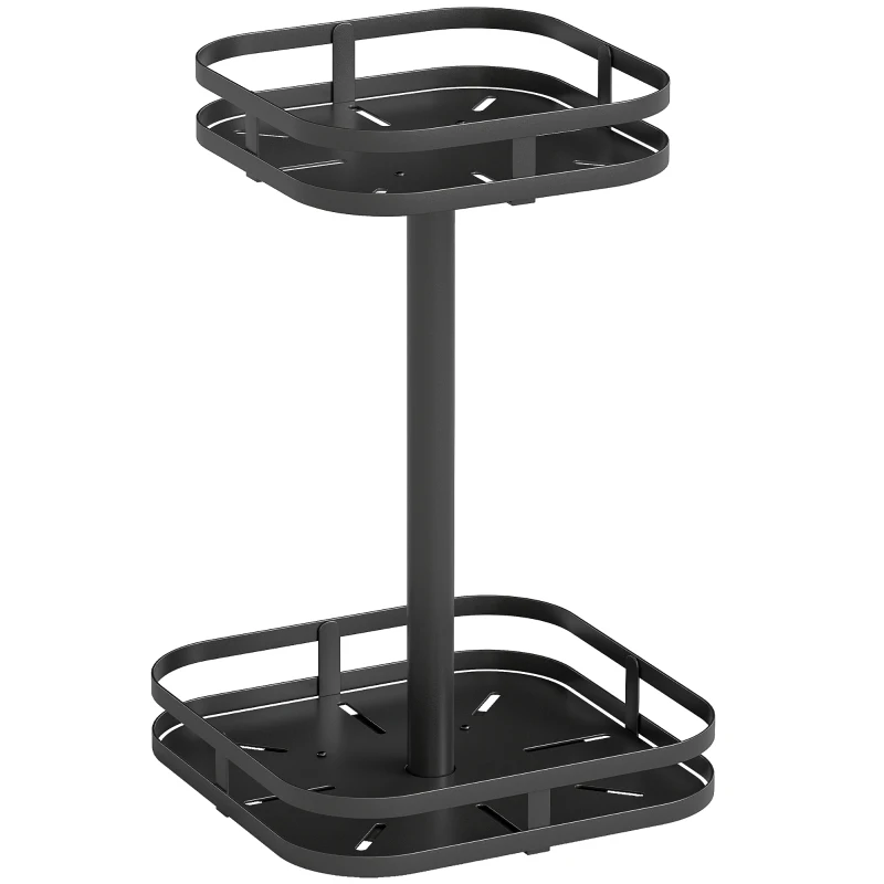 Roterende krydderirist, 2-lags design, metal, sort - Billede 2