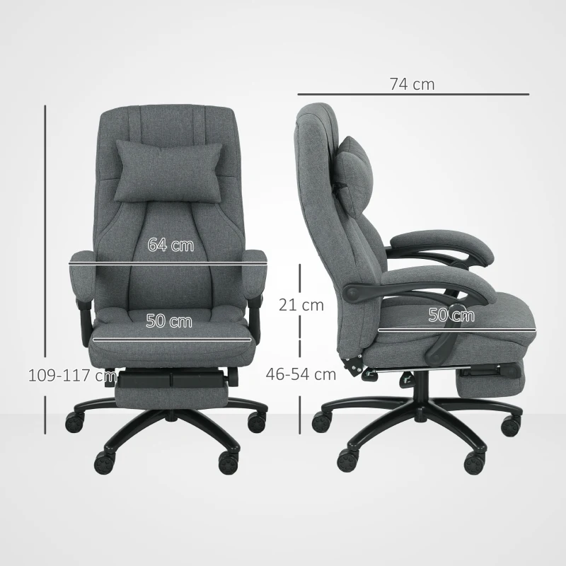 Massagekontorstol, USB-interface, mørkegrå - Billede 10