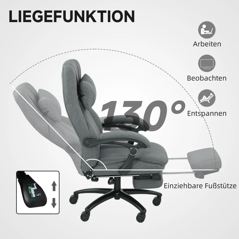 Massagekontorstol, USB-interface, mørkegrå - Billede 8