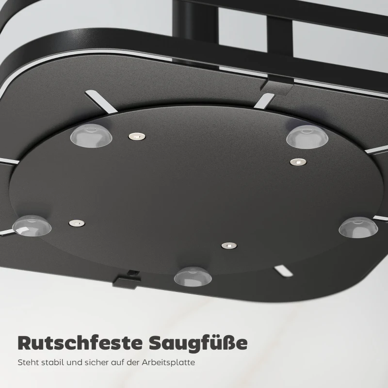 Roterende krydderirist, 2-lags design, metal, sort - Billede 4