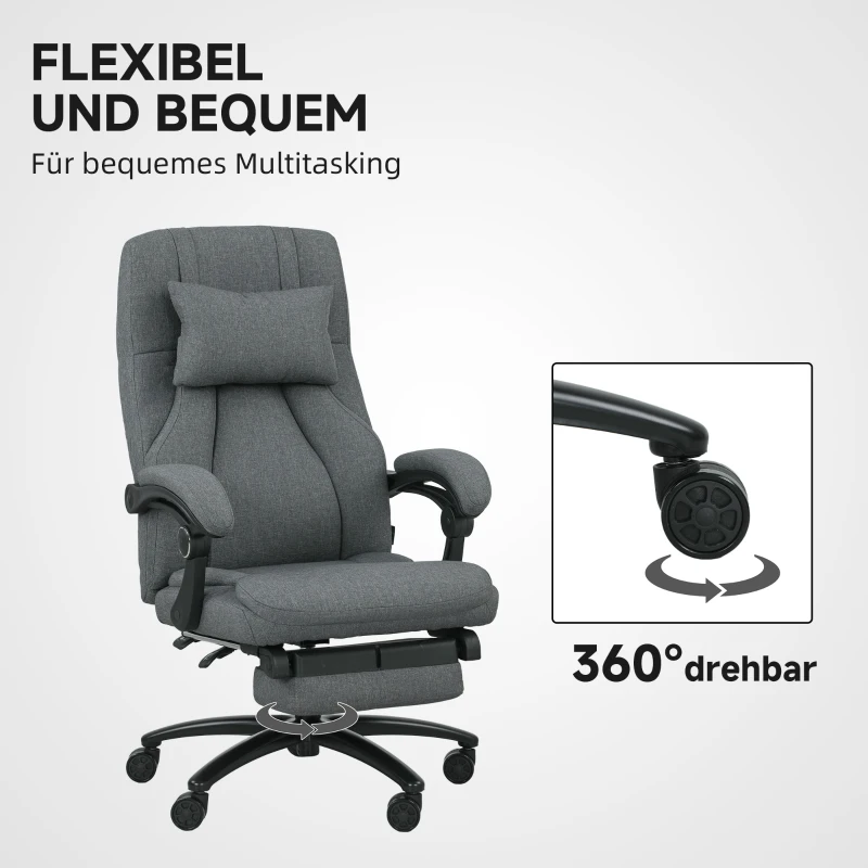 Massagekontorstol, USB-interface, mørkegrå - Billede 6