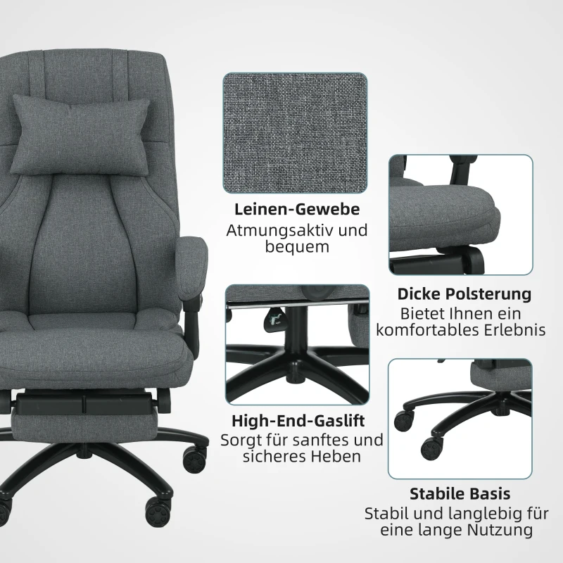 Massagekontorstol, USB-interface, mørkegrå - Billede 5