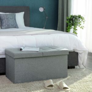 Opbevaringsbænk 80L lysegrå