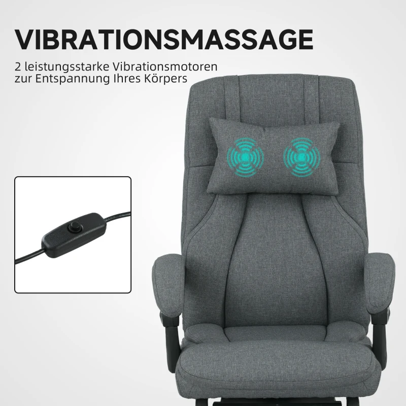 Massagekontorstol, USB-interface, mørkegrå - Billede 4