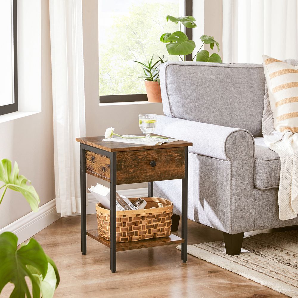 Natbord med skuffe i vintage stil - Billede 3