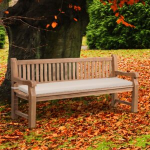 Havebænk Jackson V2, 200 cm, teaktræ+hynde