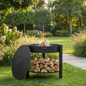 MONTANA 80 cm høj bålfad med låg