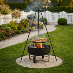 VIKING XXL 80 cm bålfad med trefodsgrill rist