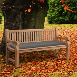 Havebænk Jackson V2, 180 cm, teaktræ+mørkegrå hynde